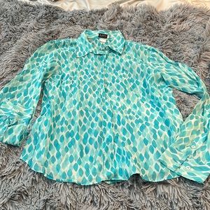 Semi sheer cute Kors button up blouse
